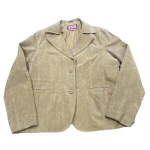 Excelled Collection Suede Leather Jacket Womens 2X Tan Y2K Western Classic Boho